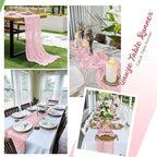 16 Pack Light Pink Cheesecloth Table Runners 20x120 Inch Gauze Table Runner - Image 5