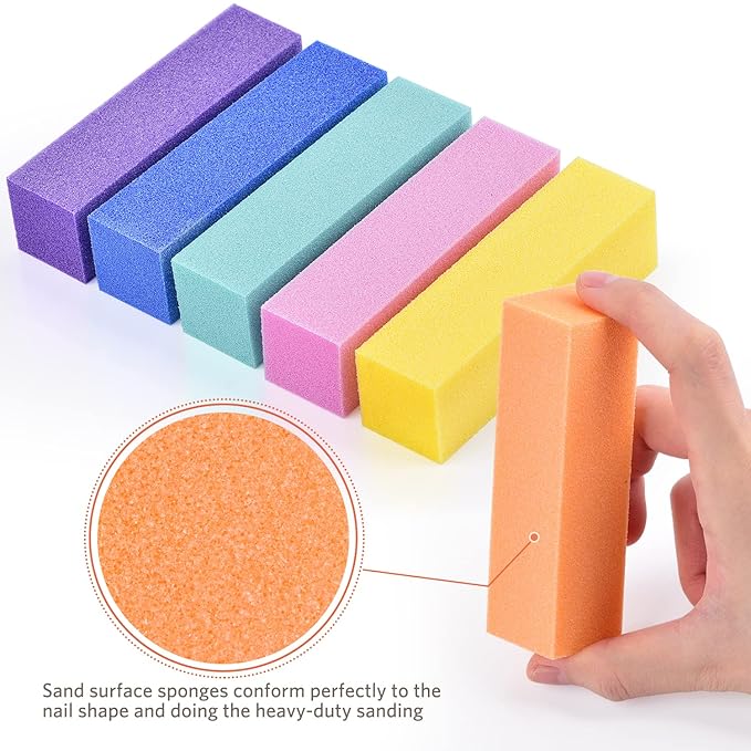 TsMADDTs Nail Files and Buffers, Professional Manicure Tools Kit Rectangular Art Care Buffer Block Tools 100 180 Grit 12PCS(Black)