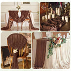 6 Pack Brown Cheesecloth Table Runner 17x108 Inch Semi Sheer Boho Gauze Cheese - Image 6