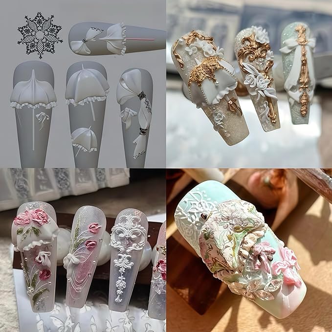 1 Pcs Parasol Silicone Nail Art Molds for Women Resin Nail Design