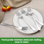 24 Piece Dinner Forks Set, Food-Grade Stainless Steel Forks Silverware - Image 3