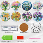 Ekuxom 8 Pcs Flower Diamond Art Coasters Kit - Image 3