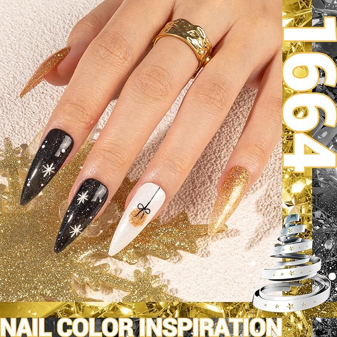 MelodySusie Gold Glitter Gel Nail Polish,0.5 Fl Oz Soak Off UV LED Sparkle Gold Reflective Gel Polish Gift for Women Nail Art Manicure Salon DIY Nail Design Decoration at Home-A1060