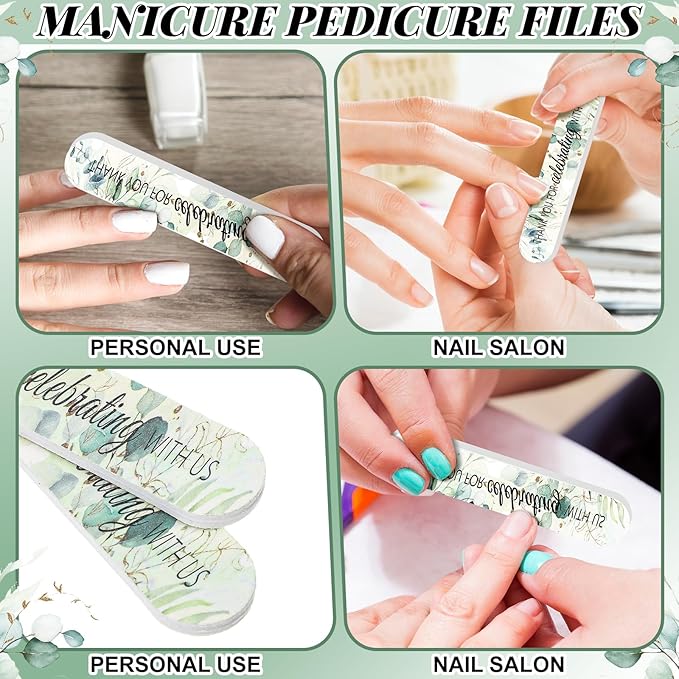 50 Pcs Wedding Bridal Shower Party Favors Bulk Nail Files Emery Boards for Guests Bridesmaid Bachelorette Party Favors Thank You for Celebrating with Us Game Prizes Gifts Bags Stuffers