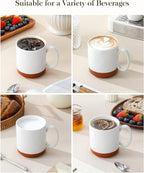 MALACASA 16oz Ceramic Coffee Mugs Set of 4, Stackable Coffee Cups - Image 5