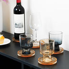 Champagne Modern Clear Coaster 6-Pack Glass Coasters - Image 6