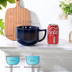 38oz Blue Ceramic Soup Mug, Large Soup Bowl - Image 2