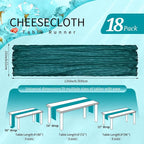 18 Pack Cheesecloth Table Runner 10FT Teal Table Runner Boho Gauze Cheese Cloth - Image 2