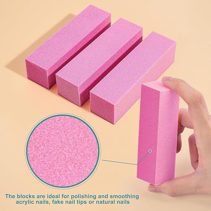 TsMADDTs Nail Files and Buffers, 13PCS Nail Kit with 3-Way Sanding Block, 4-Way Buffing Block, 100/180 Files, Cuticle Nippers & Cuticle Pusher