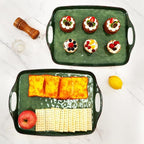 TP Melamine Serving Trays with Handles, Retro Green | Large Rectangular Trays - Image 6