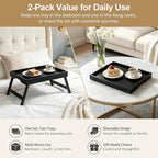 Bamboo Breakfast Trays with Folding Legs, laptops and serving in bed. - Image 3