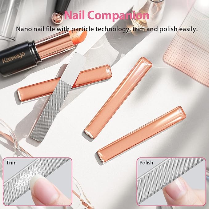Kaasage Nail Clipper and File, Professional Stainless Steel Heavy Duty Nail Cutter with Ergonomic Long Handle and Sharp Jaw Clip Finger Nails and Thick Toenails Easily, Gift for Adults, Men & Seniors