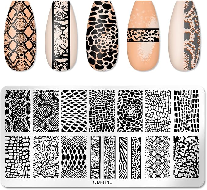 6pcs Nail Art Stamping Plates Set Manicuring Accessories Coconut Tree Leaves Flowers Birds Cactus Island Geometry Image Template for DIY Tips Decoration