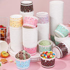 Aodaer 300 Pack 8oz Paper Bowls Sprinkles Ice Cream Cups 6 Color Disposable by Aodaer