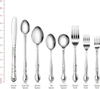 New Star Foodservice Rose Pattern 18/0 Stainless Steel Flatware Set, 60-Piece - Image 4