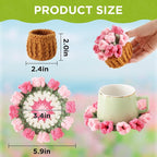 Crochet Flower Coasters, Handmade Bouquet Coasters - Image 2