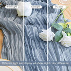 Cheesecloth Table Runner 10FT 4Pcs Dusty Blue Boho Gauze Runners | Cheese Cloth - Image 5