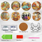 Ekuxom 8 Pcs Fall Diamond Art Coasters Kits - Image 4