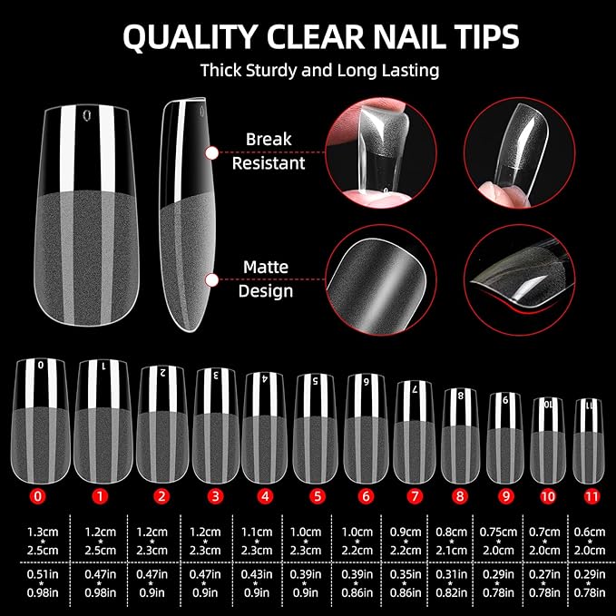 Major Dijit Gel Nail Kit - Beginner Gel Nail Set with Nail Drill, 0.5oz 4-in-1 Nail Glue , 500PCS Square Nail Tips, Nail Clipper, UV Lamp for Nail Extension & Art (Square)