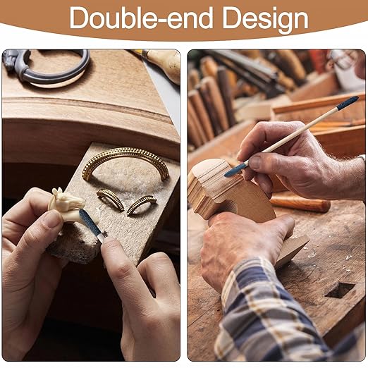 30 Pcs Sanding Sticks, Premium Double-Ended Matchstick Sanding Stick for Small Area/Hole Sanding, Fine Detail Polishing Sticks for Plastic Models/Wood/Metal, 120/280 Grit