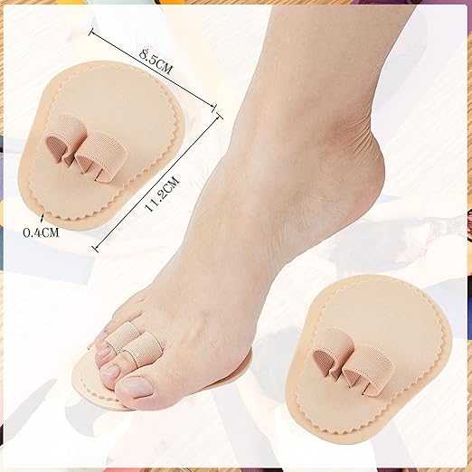 Nuanchu 6 Pieces Double Toe Straightener Hammer Toe Splint Corrector Separators for Crooked Relieving Foot Pain, Claw and Overlapping, Pressure, Discomfort