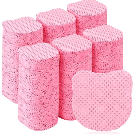 Lint Free Nail Wipes 1200PCS Cute Bear Head Shape Non-Woven Nail Polish Remover Wipes No Lint Cleaning Wipes Pink Soft Nail Wipes Nail Stuff Dry Pads For Nail Art & Eyelash Extension