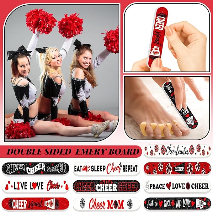 50 Pack Cheerleader Gifts Bulk for Team Funny Cheerleaders Nail Files Party Favors Cheer Gifts Cheerleading Favors for Women Girls Teammates