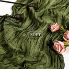 12 Pieces 10FT Olive Green Cheesecloth Table Runner Boho Gauze Fabric Runner - Image 4