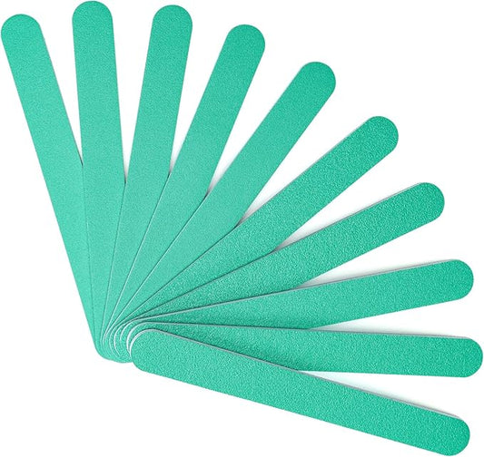Nail File, 10 PCS Fingernail Files 7" Long 100/180 Grit Emery Boards for Nails - Professional Nail Files Washable for Acrylic, Gel, Dip Powder, and Poly Gel Nail - Medium Fine Grit