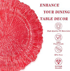 U-QE 60PCS Clear and Red Plastic Plates - Image 2