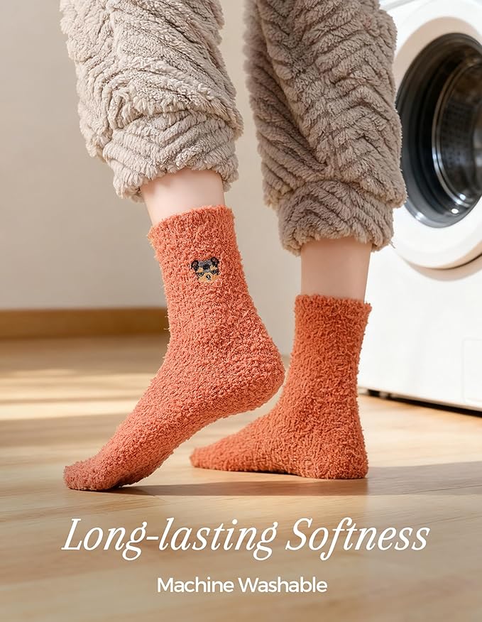 TEHOOK Warm & Cozy Gifts for Women, Stocking Stuufers, Fluffy Fuzzy Plush Sleeping Slipper Socks - Soft Warm Fabric