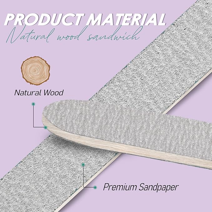 Professional Disposable Zebra Nail Files 100/180 Grit 5" Double Sided Emery Board Manicure Pedicure Tools 50Pcs