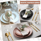 6 Pcs Rustic Farmhouse Napkin Rings - Image 2