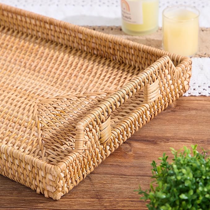 Rattan Rectangular Serving Tray - Image 5