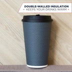To Go Coffee Cups With Lids - 16 oz Disposable Coffee Cup With Lid. Large Togo - Image 7