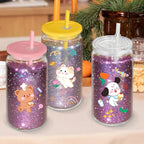 8 PCS Plastic Snow Globe Tumbler, 16Oz Pre-Drilled Double Wall Snowglobe Cup | - Image 7