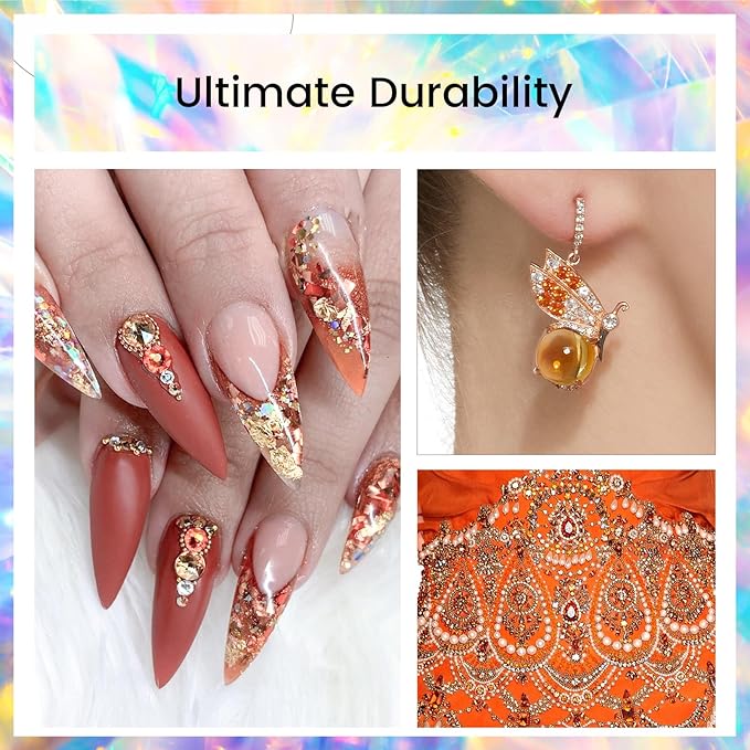 Novani Rhinestones 3000Pcs Flatback Crystal Round Loose Gemstones Glass Rhinestones for Crafts Makeup Nail Art Clothes Shoes DIY Decorations(SS6, 1.9-2.0mm,Champagne)