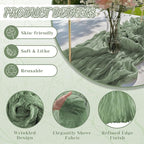 2 Pack Cheesecloth Table Runner, 120 Inch Sage Green Table Runner - Image 3