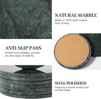 Marble Coasters, Round Modern Coaster Set of 8 - Image 5