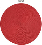 FunWheat Round Braided Placemats Set of 4 Table Mats - Image 3