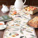 bilin gaier Designer Vintage Linen Table Runner, Floral Fruit Pattern, Dining - Image 3