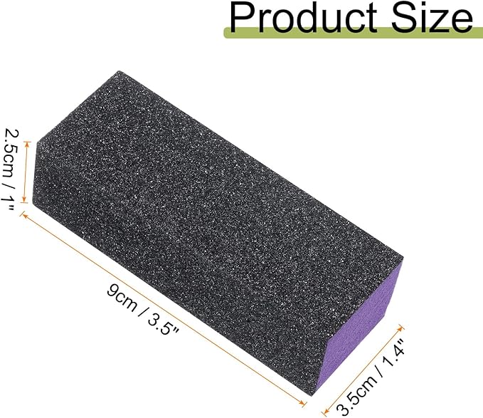 HARFINGTON 15pcs Nail Buffer Blocks 60/80/80 3 Sided Grit Nail Sanding Buffing File Block Manicure Tool for Acrylic Nail Shine Polishing Buffer, Purple