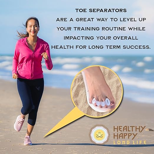 Toe Spacers for Athletes Plantar Fasciitis Relief, Toe Separators for Women & Men, Universal Sizing Toe Separators for Foot Fitness, Pain Relief, Alignment, Stability & Balance