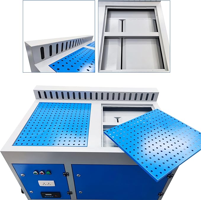 TECHTONGDA Grinding Dust Collection 1.2M Flat Workbench Table Welding Smoke Purifier with Metal Dust Collector for Polishing Welding Dust Removal with Side Suction Plate 220V 2.2KW