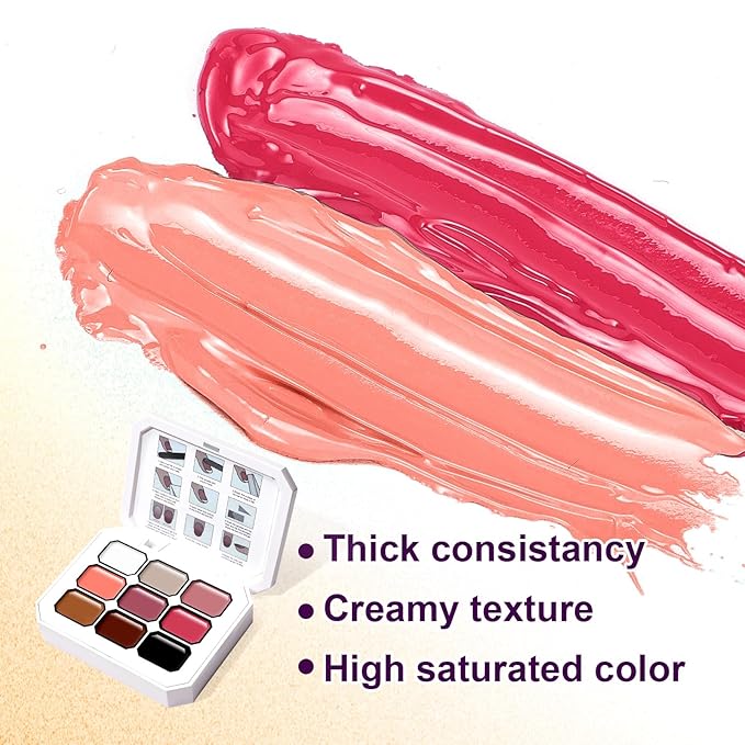 Gradient Painting Gel, 9 Colors Ombre Gel Nail Polish Nude Pink Almond Black&White for Pigment Pat Nails Nude Pink Almond Aura Nails, French Manicure DIY Nail Art Nude Rose Chroma