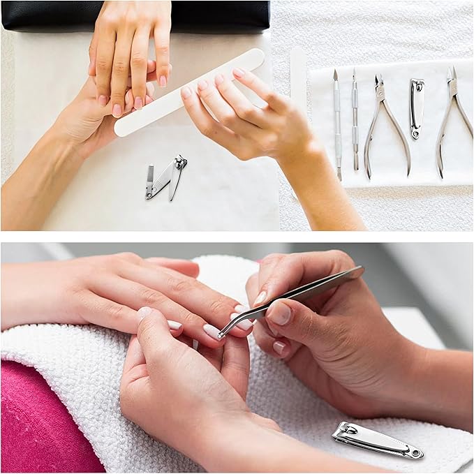 Nail Clippers with File Bulk - 24 Pack Multipack for Women & Men, Swing-Out Nail Cleaner, 2.36-Inch Fingernail Clippers Attached Filer, Durable Small Mini Clippers Bulk (24 Count)