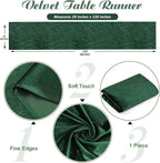 Velvet Table Runner Emerald Green 29x120 Inches Table Runners Soft Velvet - Image 2