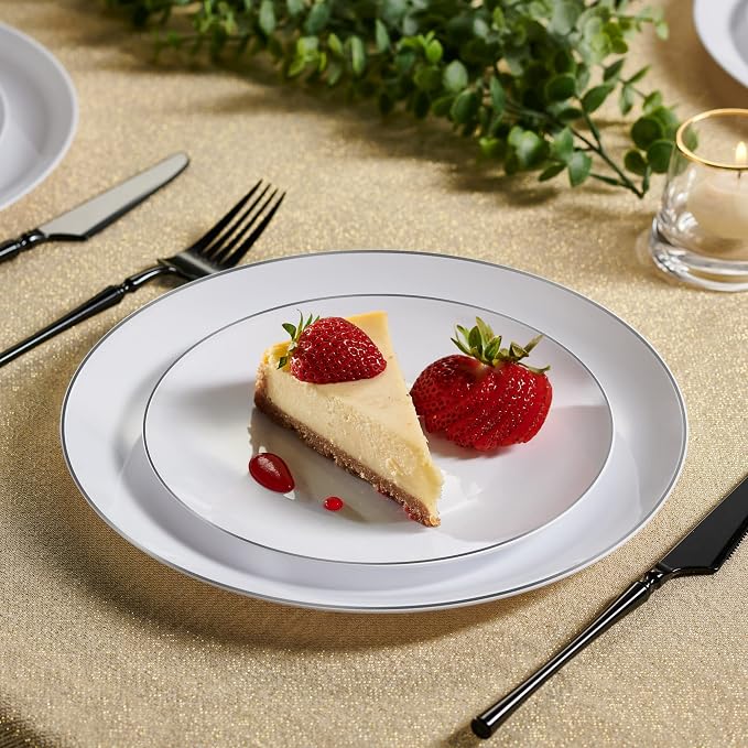 PLASTICPRO 32 Piece Combo Plates Set includes 16-7'' inch Plate & 16-10'' inch - Image 4