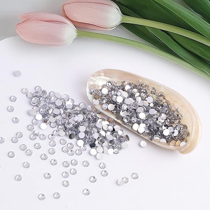 Canvalite 25000PCS Resin Jelly Rhinestones for Crafting,Clear AB Flatback Gems, Bedazzling Crystal with 5 X 2.5g B7000 Jewelry Glue and Tweezers and Dotting Pen for DIY Crafts Clothing Shoes Nail Art