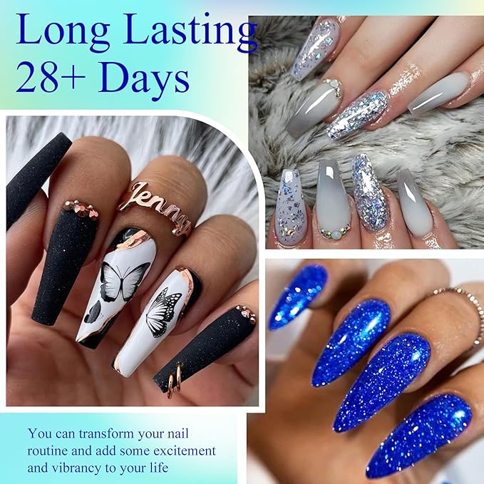 MEET ACROSS Gel Nail Polish Set,Gel Nail Kit Art Design Soak Off UV LED,Nail Art Design Gifts for Women (Set-10, 30PCS)